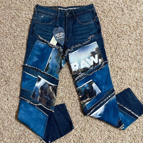 G-Star RAW x Jaden Smith Men's Spiraq RFTP 3D Patchwork Slim Jeans